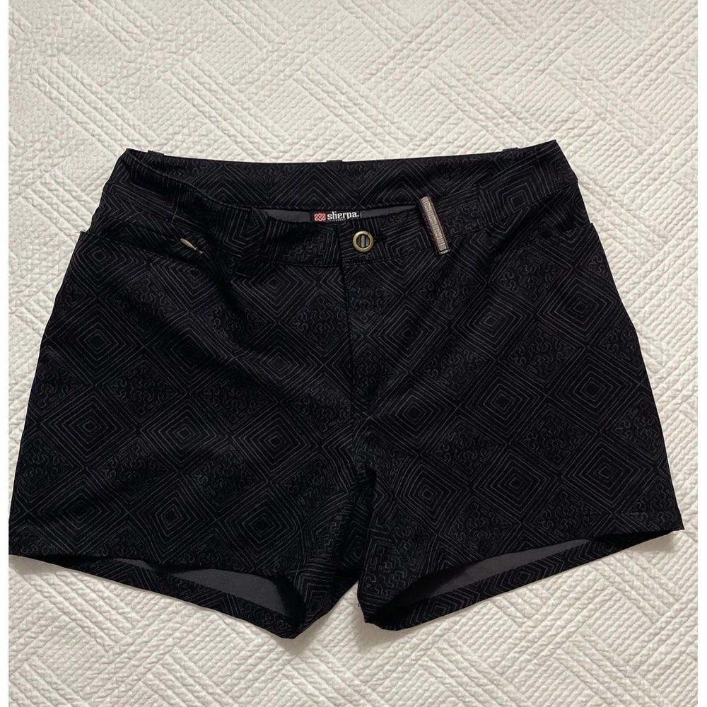 Sherpa Adventure Gear Jatra Outdoor Hiking Shorts Womens Sz 10 Black Gray Pocket